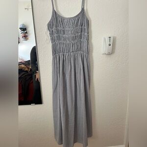 Blue & White Striped Maxi Dress